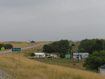 Homes on the east side of Highway 18 through Okreek, SD.
