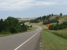 Highway west of Rosebud into Soldier Creek.