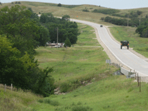 Highway 18 running west through Soldier Creek,SD.